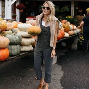 Aerie Twill Overall Linen Smoked Gray Size XS
